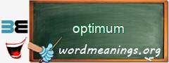 WordMeaning blackboard for optimum